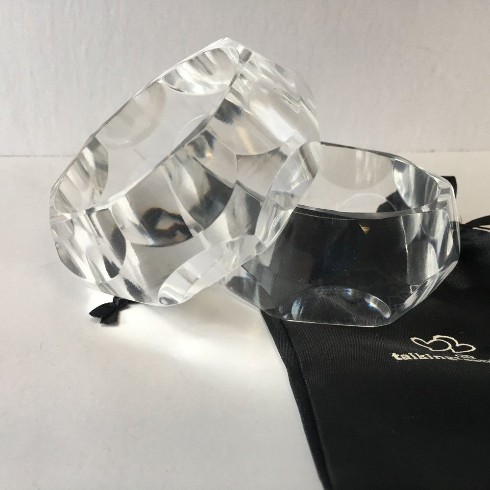 Clear Plastic Bangle Acrylic Translucent Bracelet… - image 4